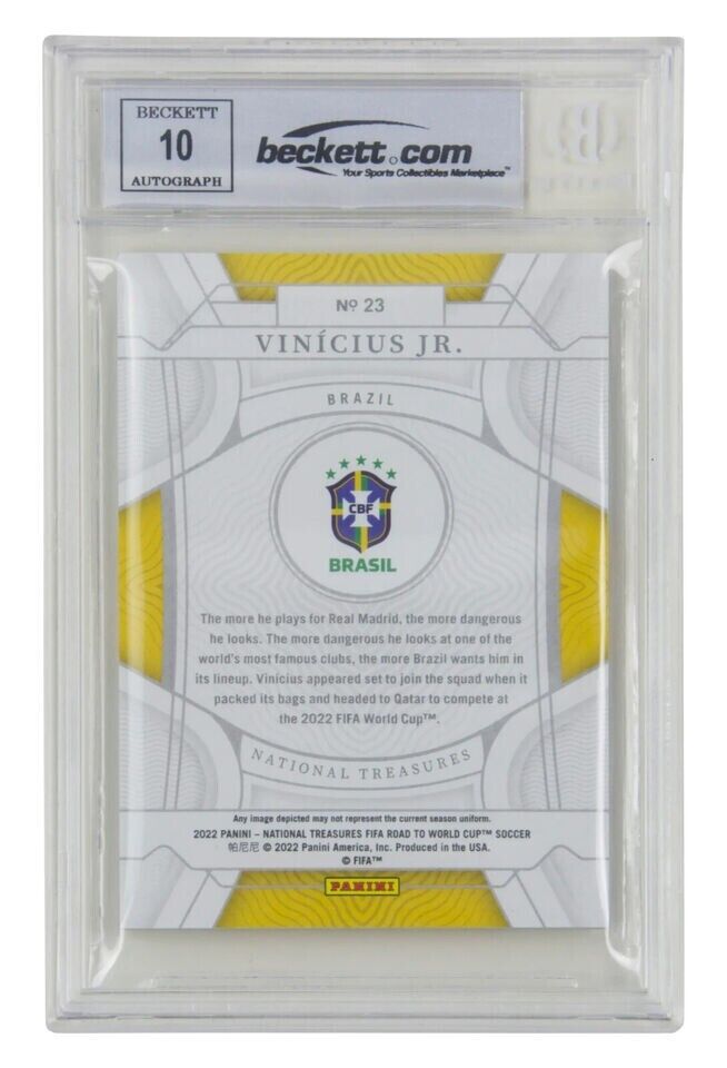 Vinicius Jr Signed 2022 Panini National Treasures World Cup – BGS Authentic